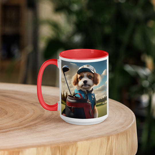 Pekapoo Golfer- Mug with Color Inside v4