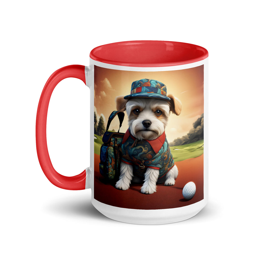 Pekapoo Golfer- Mug with Color Inside v5