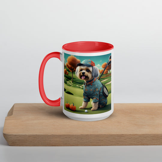 Pekapoo Golfer- Mug with Color Inside v8