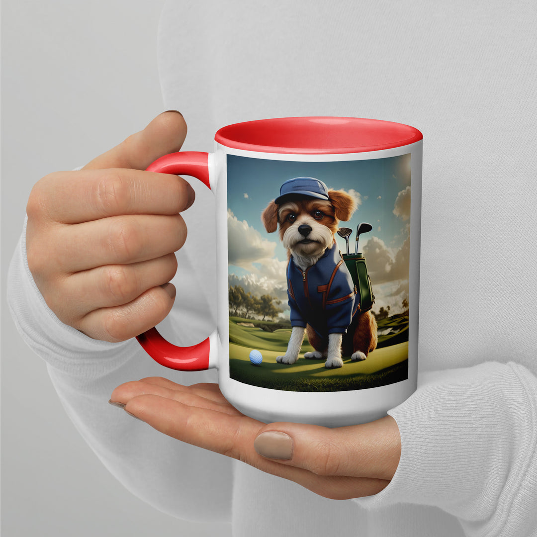 Pekapoo Golfer- Mug with Color Inside v10