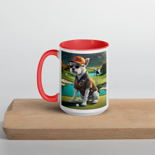 Pekapoo Golfer- Mug with Color Inside v13