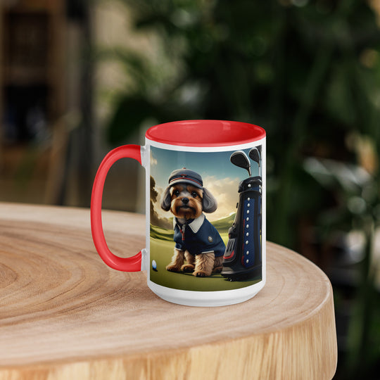 Pekapoo Golfer- Mug with Color Inside v6