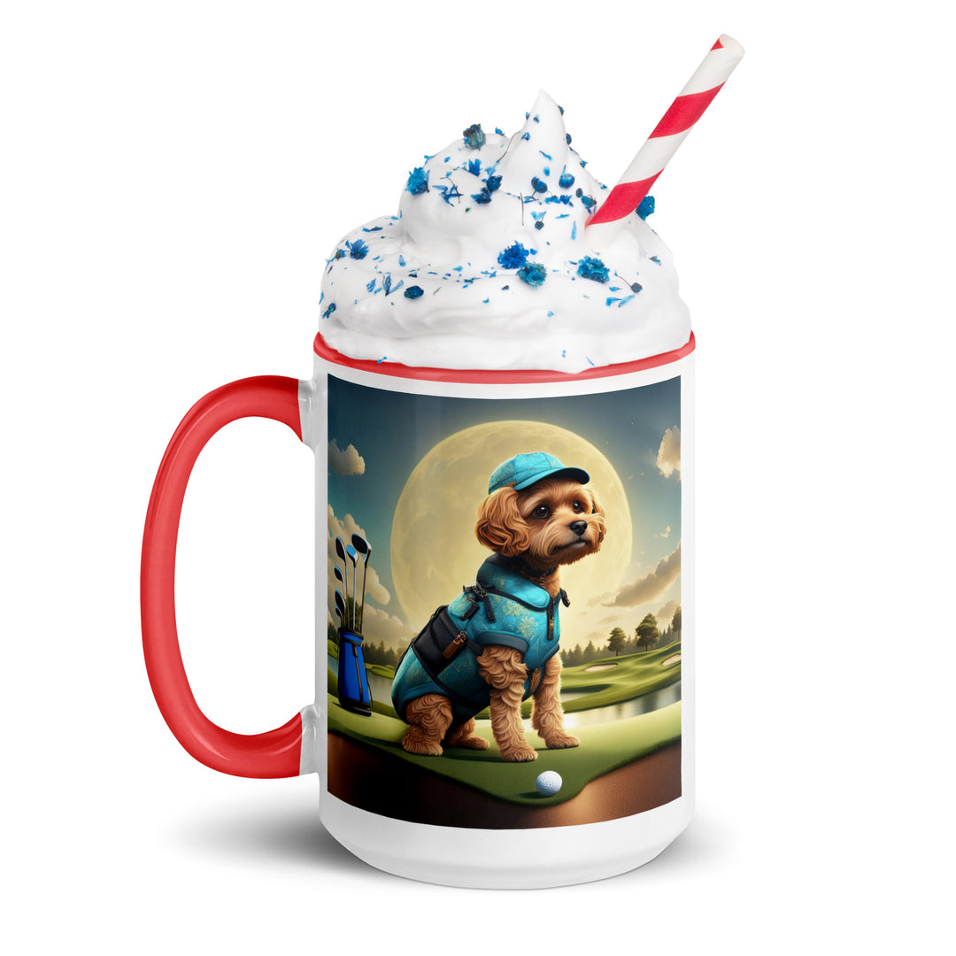 Pekapoo Golfer- Mug with Color Inside v9