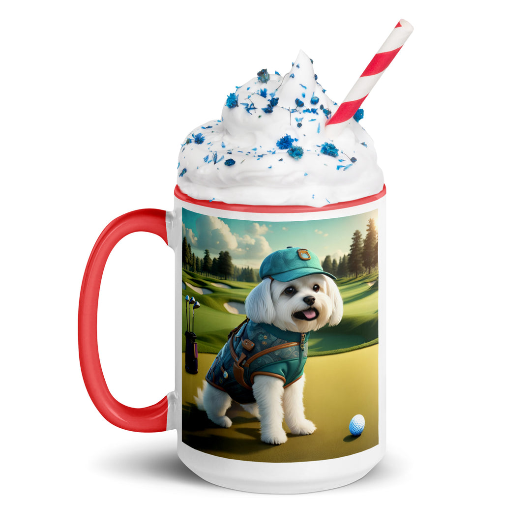 Pekapoo Golfer- Mug with Color Inside v11