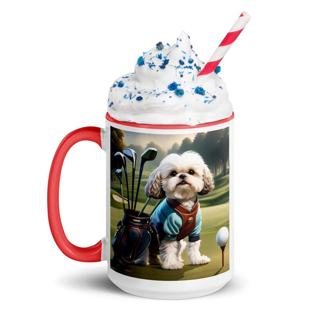 Shih-Poo Golfer- Mug with Color Inside v2