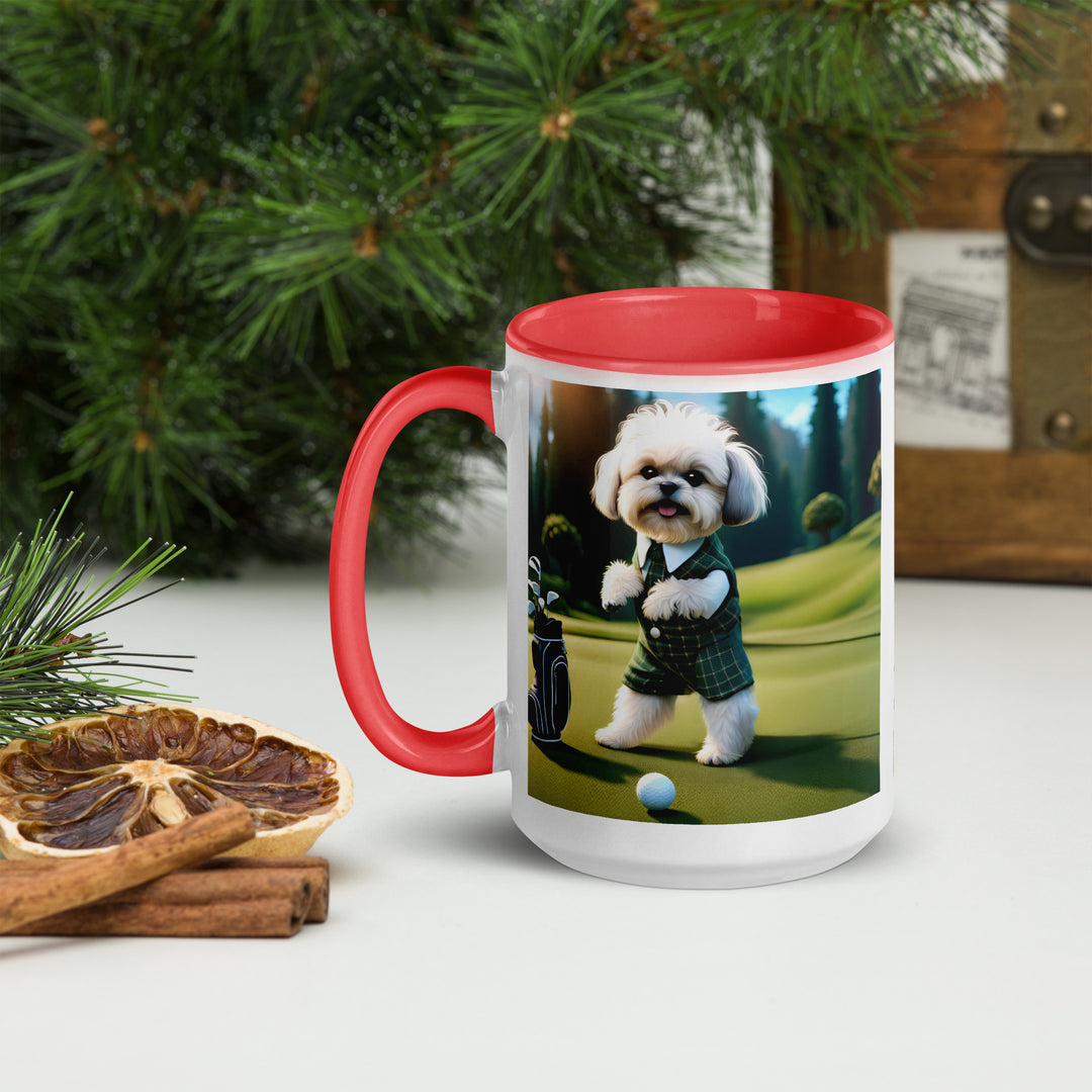 Shih-Poo Golfer- Mug with Color Inside v3