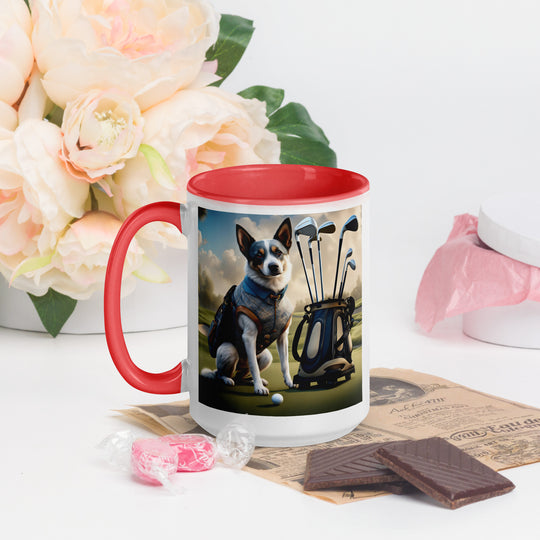 Texas Heeler Golfer- Mug with Color Inside v4