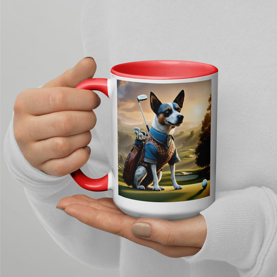 Texas Heeler Golfer- Mug with Color Inside v6