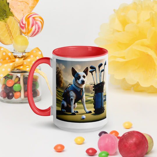 Texas Heeler Golfer- Mug with Color Inside v7