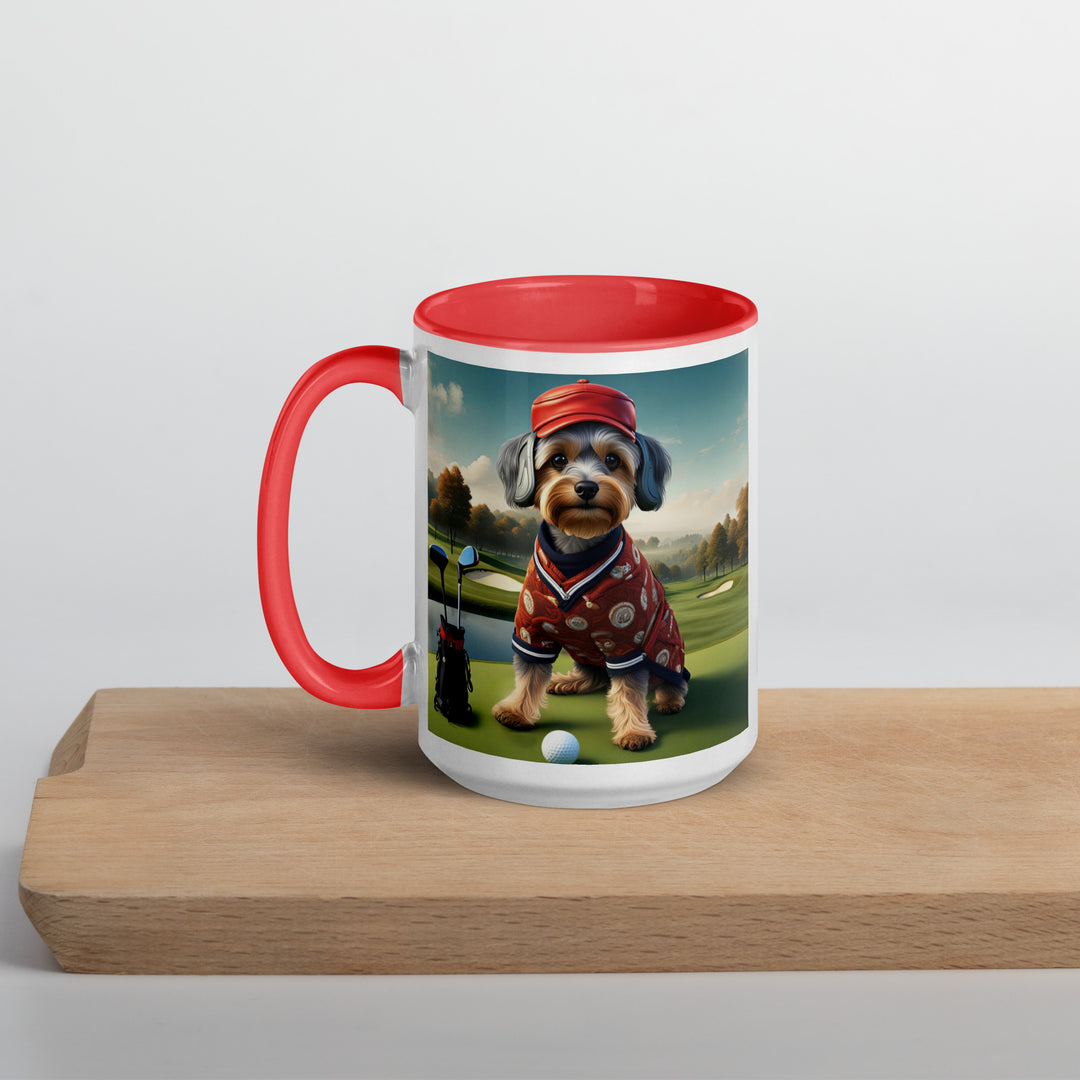 Yorkipoo Golfer- Mug with Color Inside v2