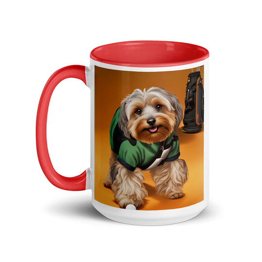 Yorkipoo Golfer- Mug with Color Inside v11