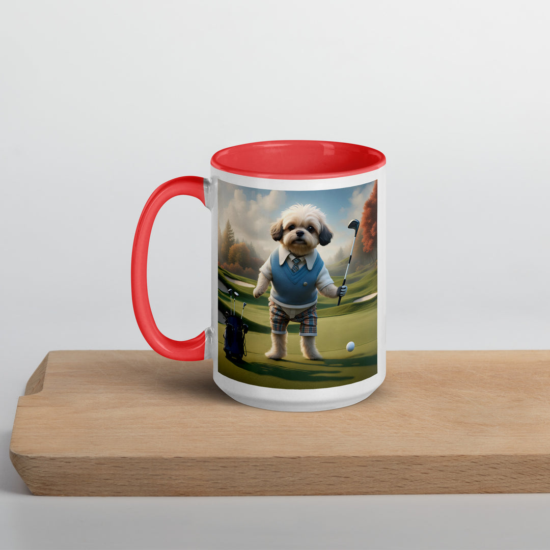 Pugapoo Golfer- Mug with Color Inside