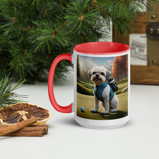 Pugapoo Golfer- Mug with Color Inside v2