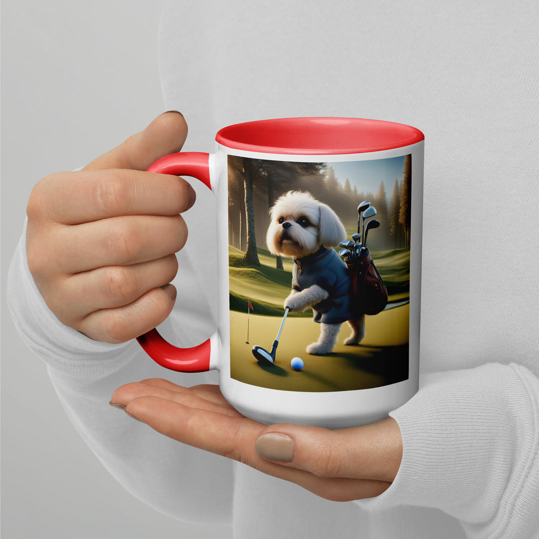 Pugapoo Golfer- Mug with Color Inside v3