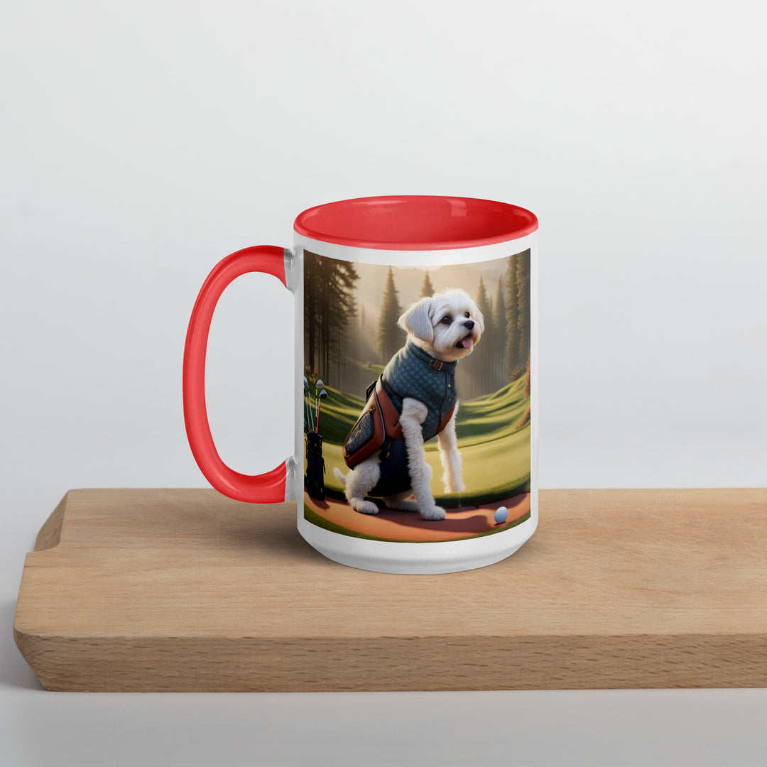 Pugapoo Golfer- Mug with Color Inside v8