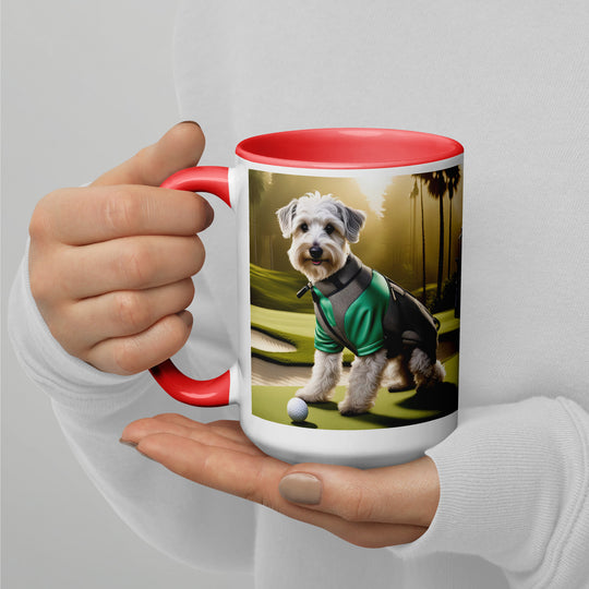 Schnoodle Golfer- Mug with Color Inside v3