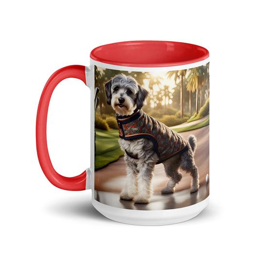 Schnoodle Golfer- Mug with Color Inside v11