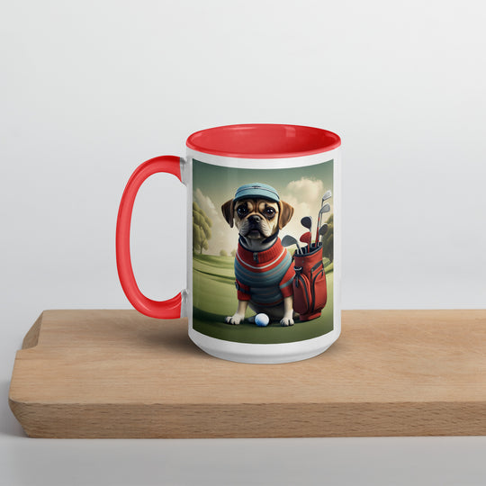 Puggle Golfer- Mug with Color Inside v3