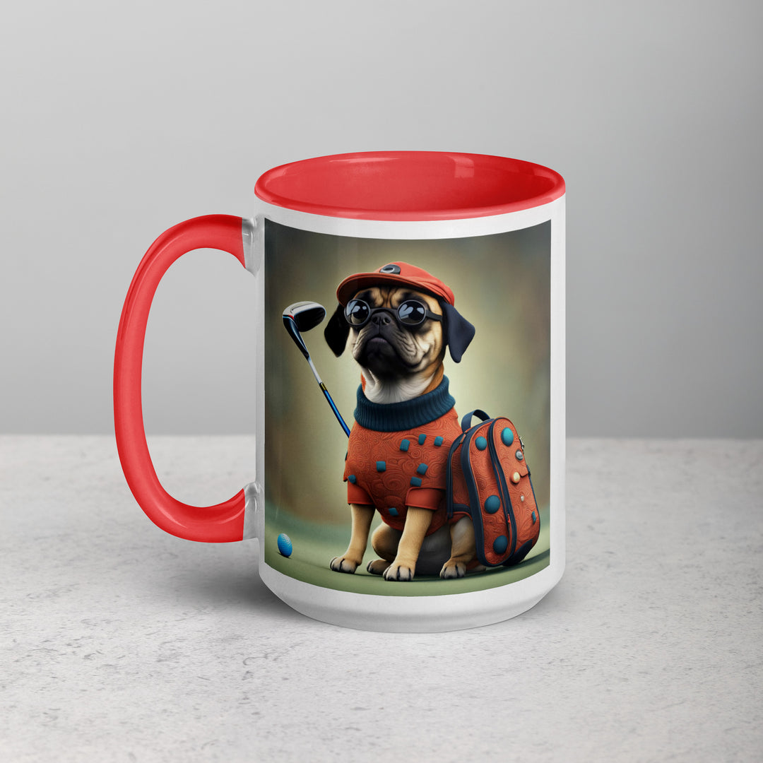 Puggle Golfer- Mug with Color Inside v4