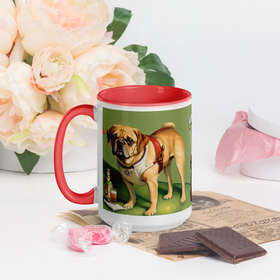 Puggle Golfer- Mug with Color Inside v15