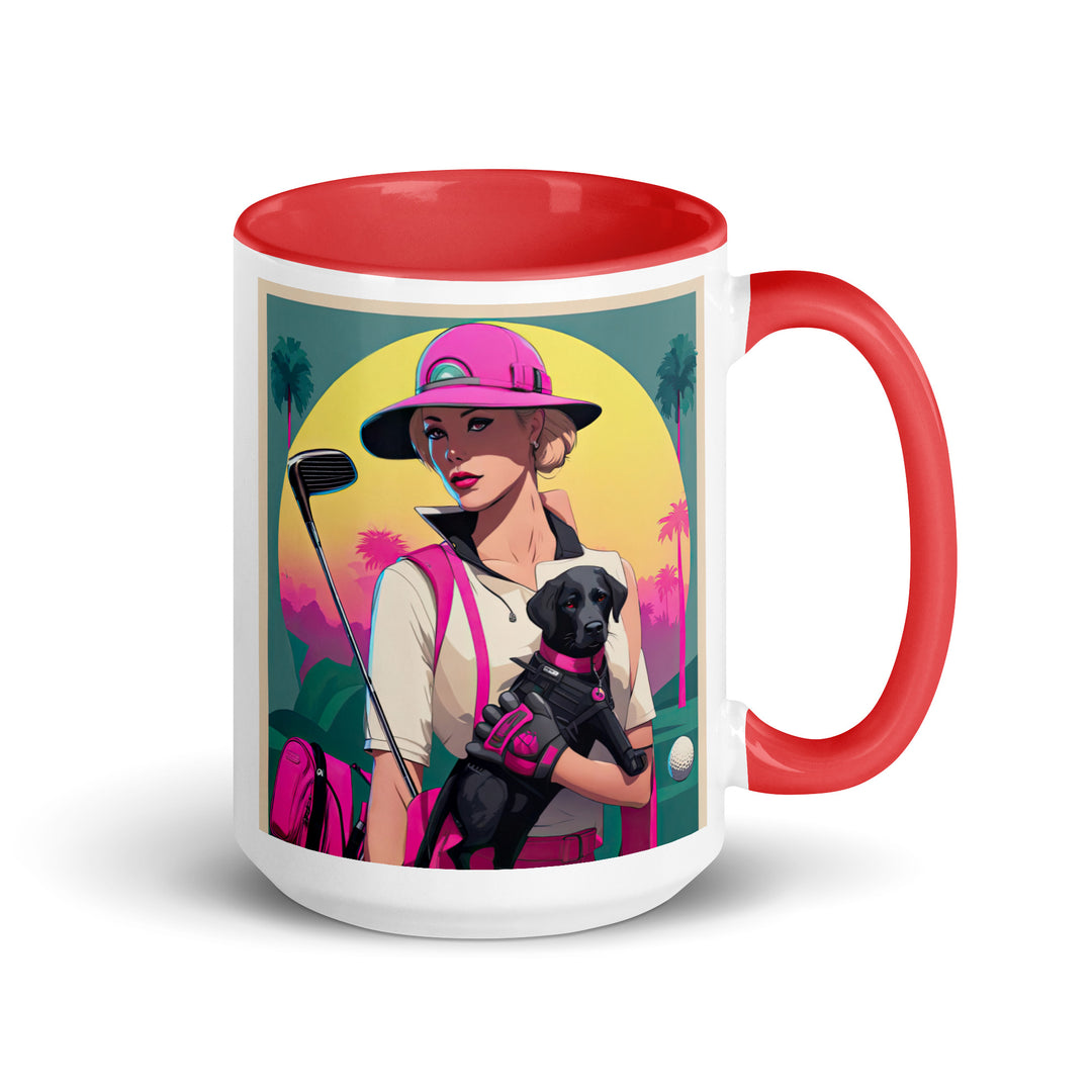 Mug with Color Inside-Labrador Retriever Golfer