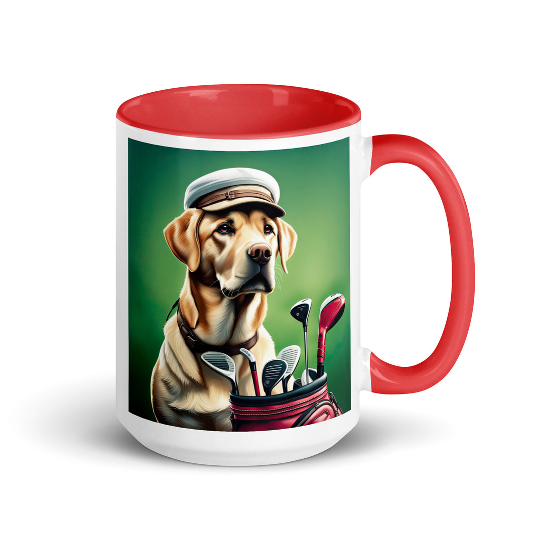 Mug with Color Inside-Labrador Retriever Golfer V2