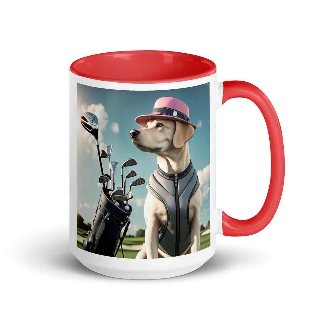 Mug with Color Inside-Labrador Retriever Golfer V3