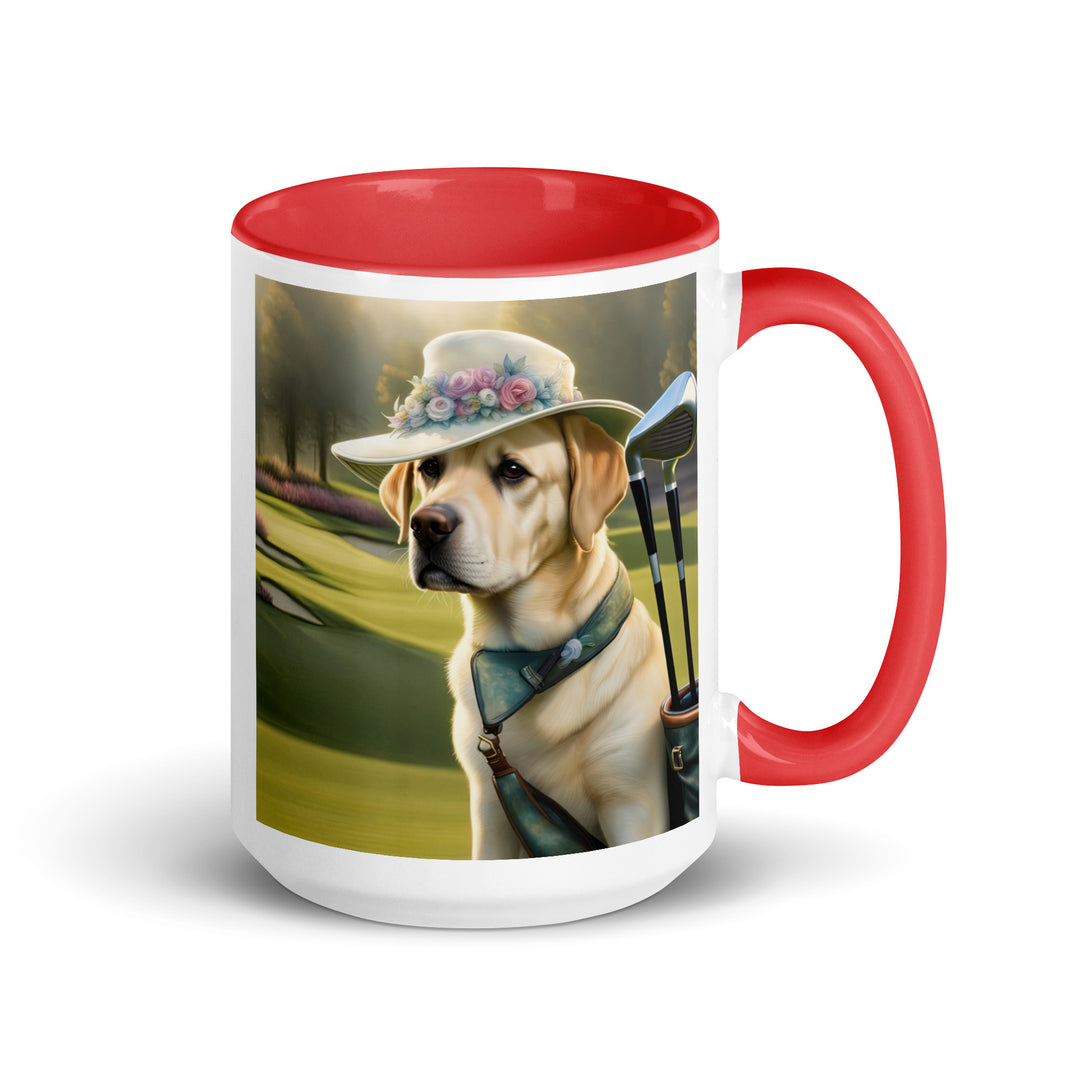 Mug with Color Inside-Labrador Retriever Golfer V4