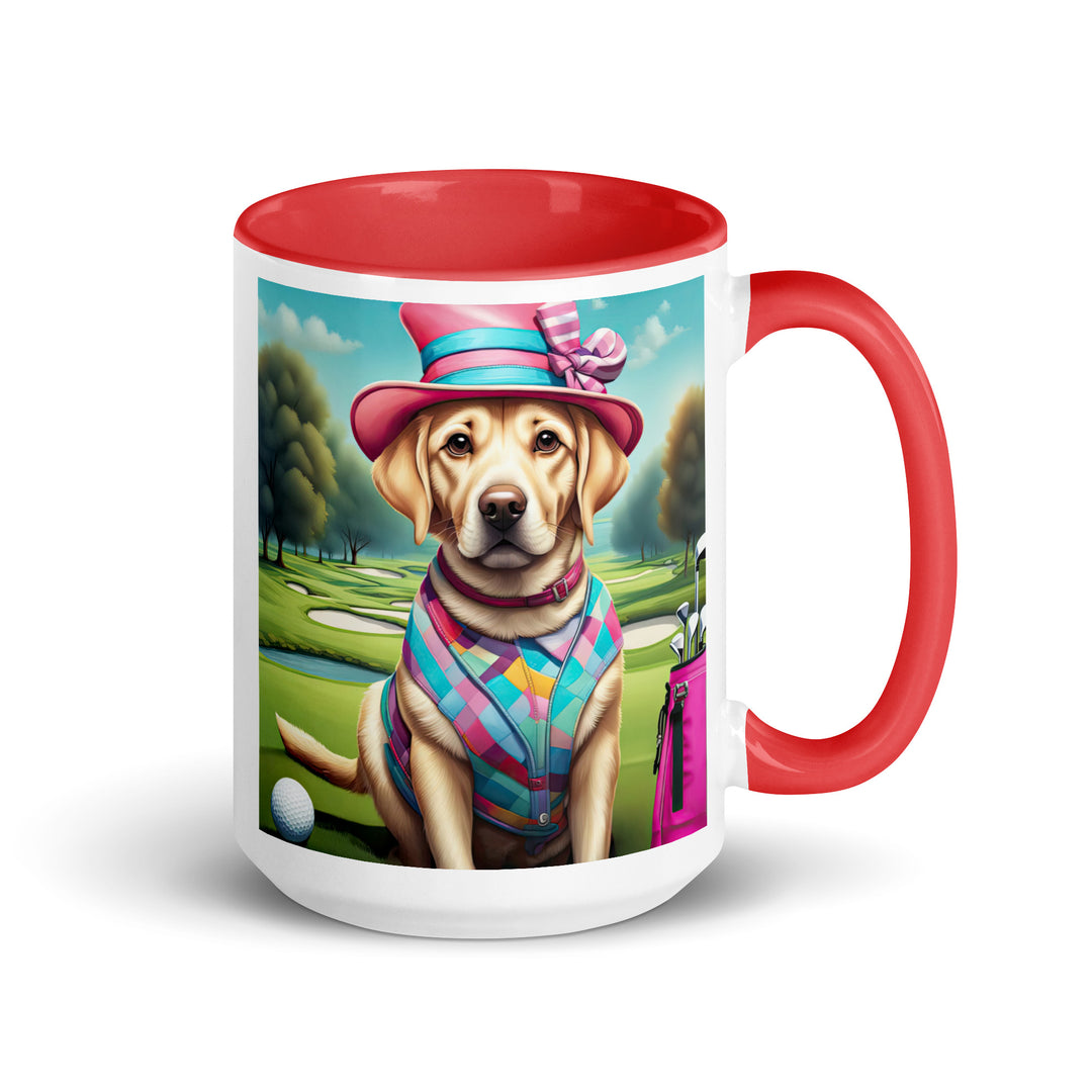 Mug with Color Inside-Labrador Retriever Golfer V6