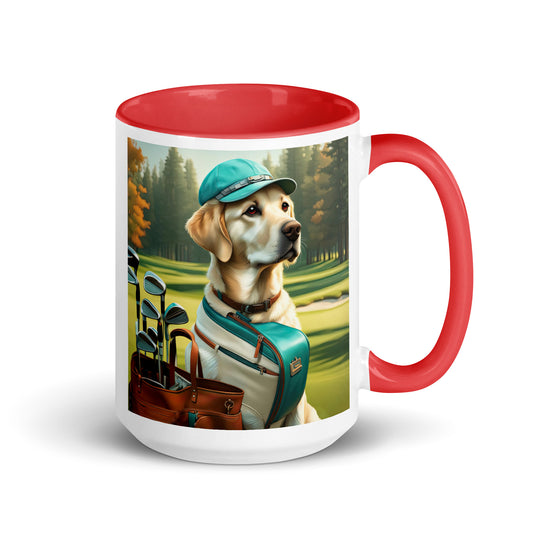 Mug with Color Inside-Labrador Retriever Golfer  V7