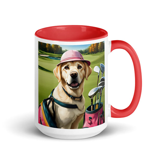 Mug with Color Inside-Labrador Retriever Golfer V10