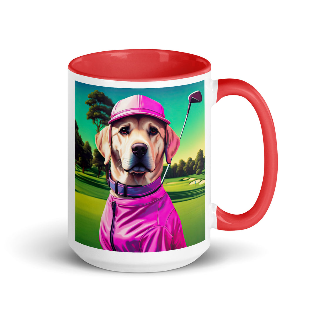 Mug with Color Inside-Labrador Retriever Golfer V14