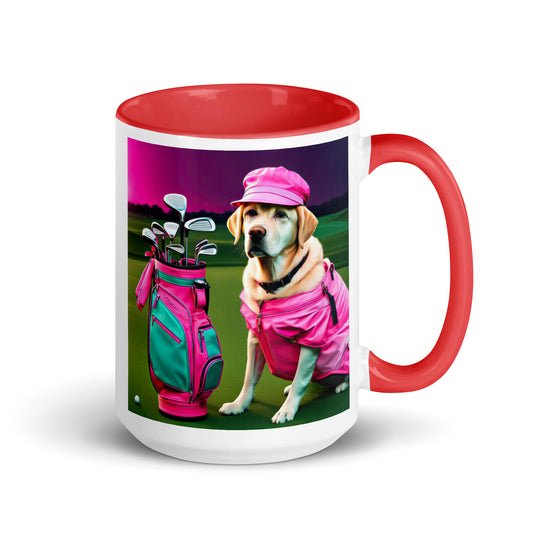 Mug with Color Inside-Labrador Retriever Golfer V16