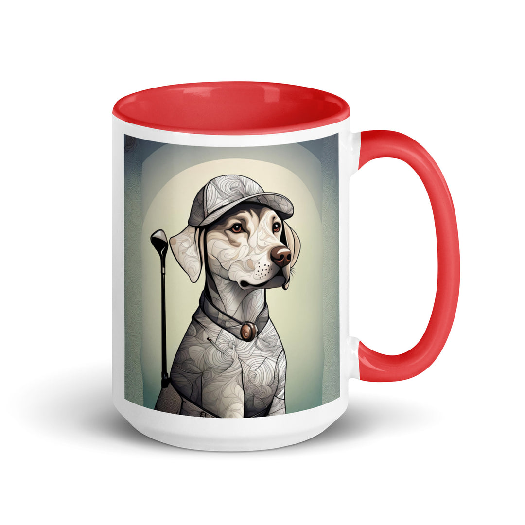 Mug with Color Inside-Labrador Retriever Golfer V17