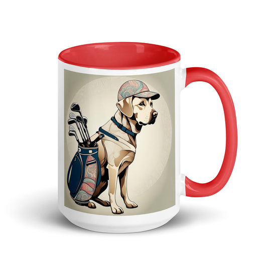 Mug with Color Inside-Labrador Retriever Golfer V19