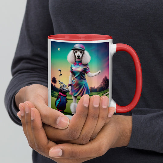 Poodle Golfer- Mug with Color Inside