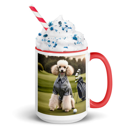 Poodle Golfer- Mug with Color Inside v2