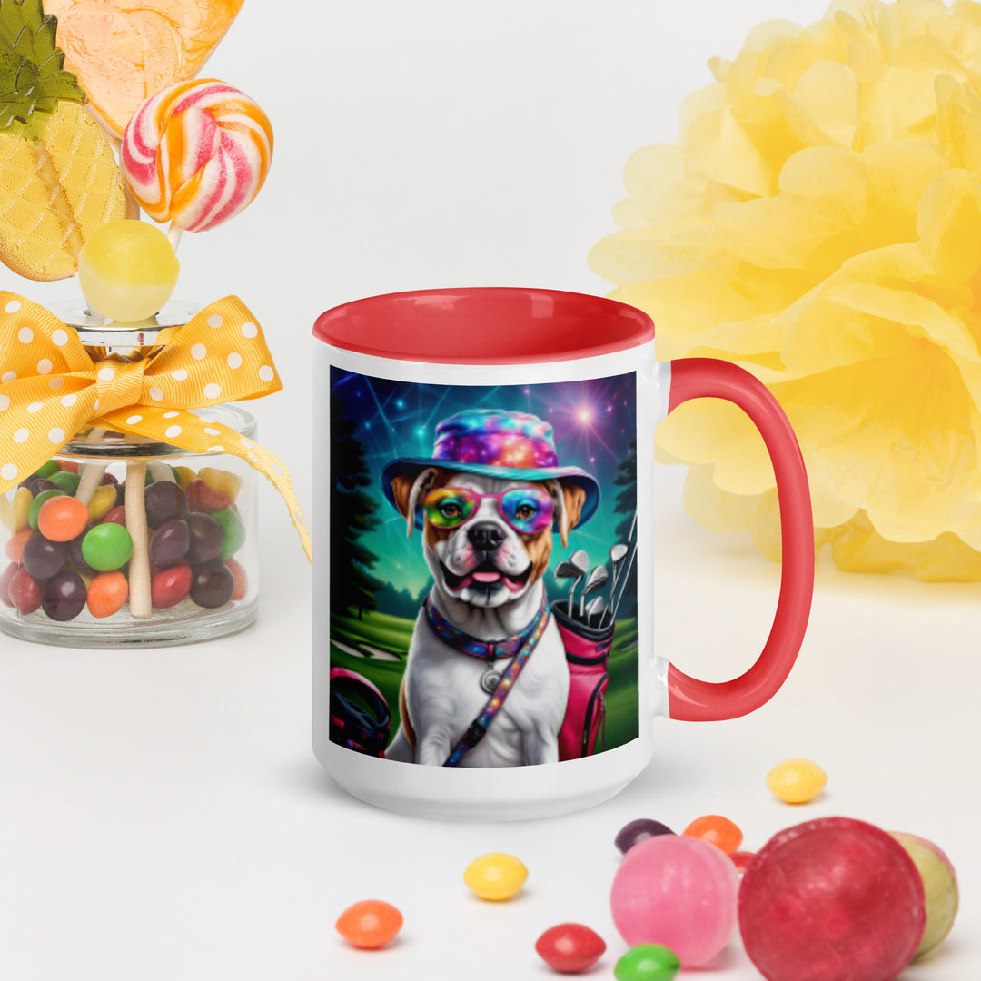 American Bulldog Golfer- Mug with Color Inside v4