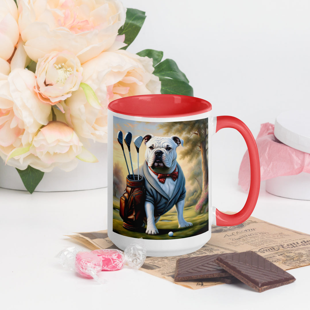 Bulldog Golfer- Mug with Color Inside