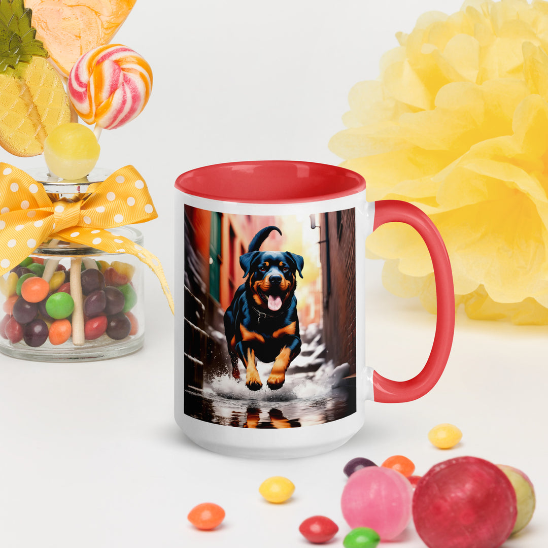 Rottweiler- Mug with Color Inside v4