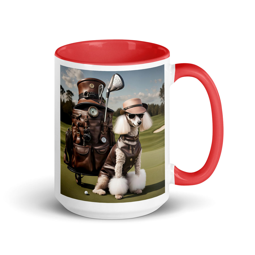 Poodle Golfer- Mug with Color Inside v6