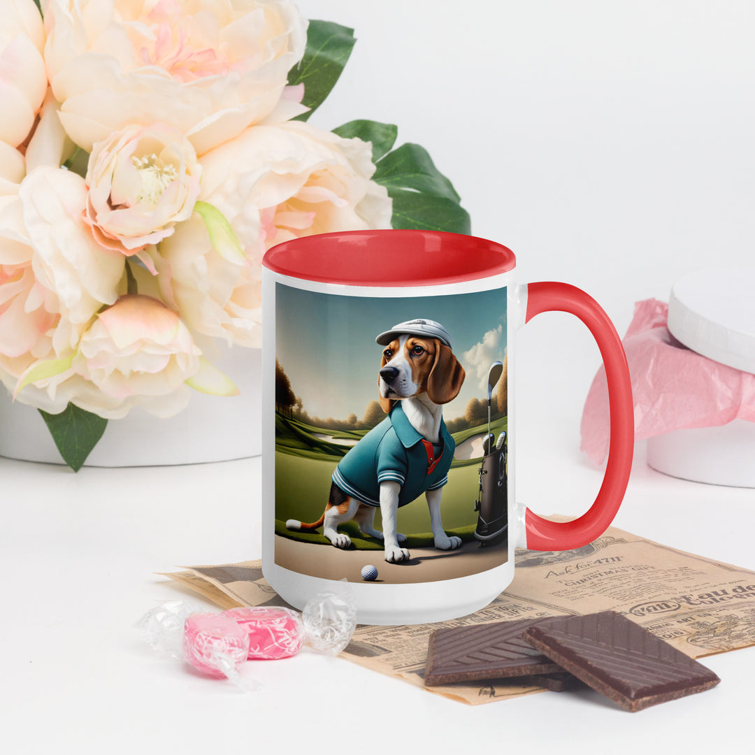 Beagle Golfer- Mug with Color Inside v2