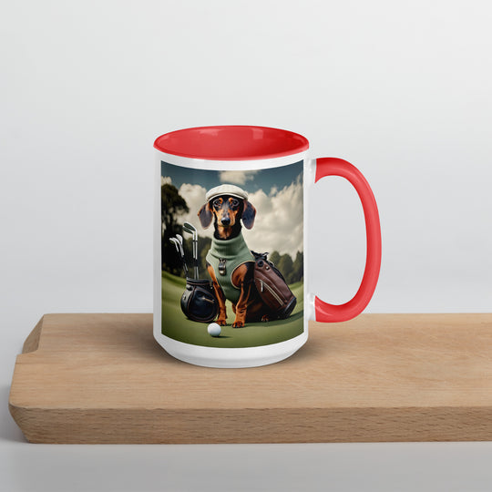 Dachshund Golfer- Mug with Color Inside