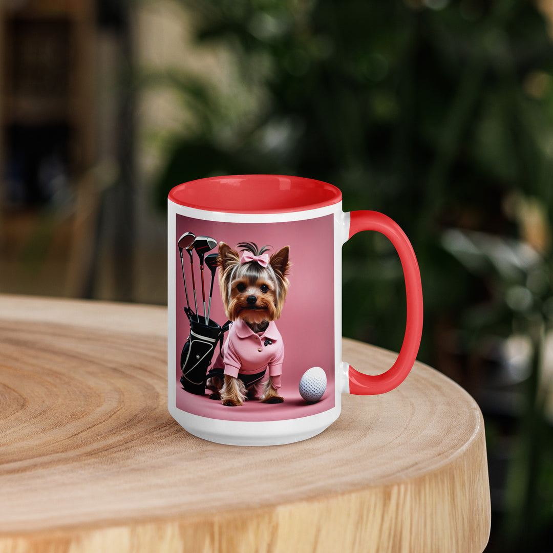 Yorkshire Terrier Golfer- Mug with Color Inside