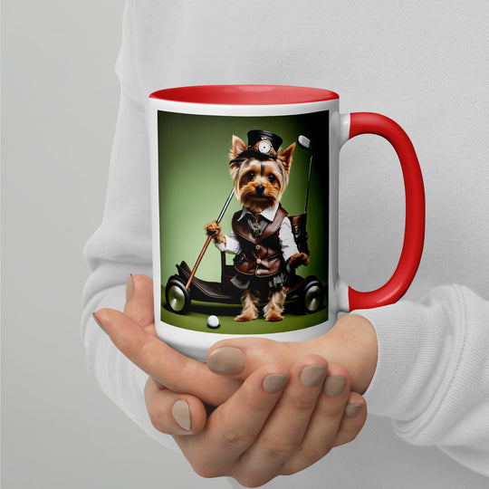 Yorkshire Terrier Golfer- Mug with Color Inside v4