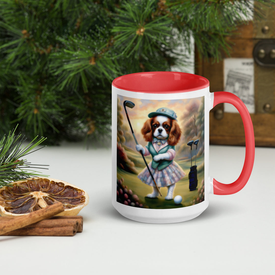 Cavalier King Charles Spaniel Golfer- Mug with Color Inside