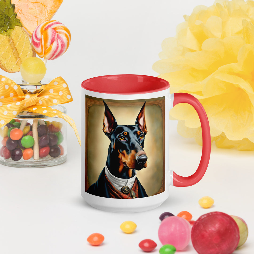 Doberman Pinscher- Mug with Color Inside v4