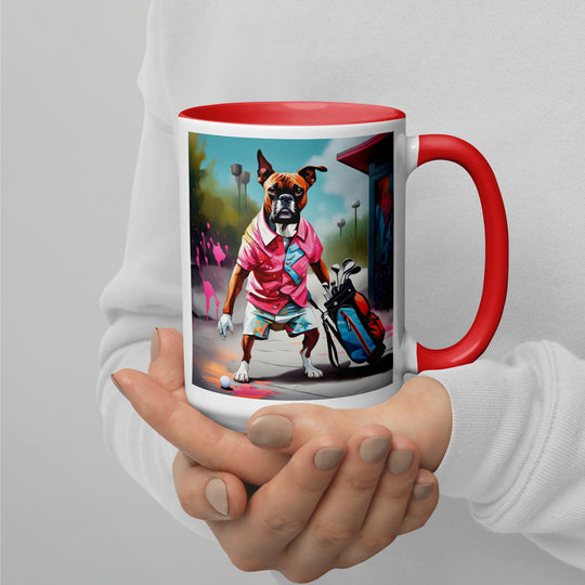 Boxer Golfer- Mug with Color Inside v2