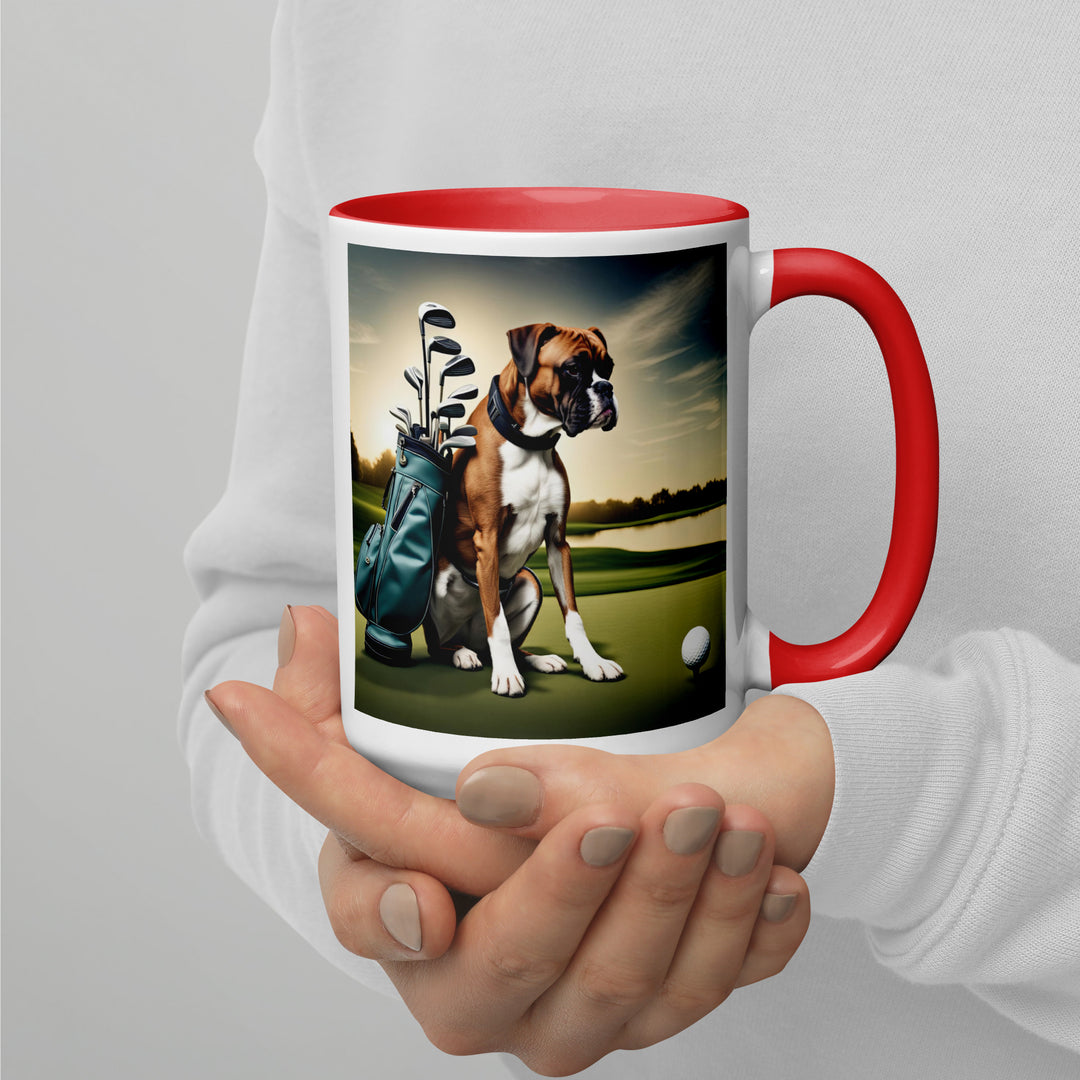 Boxer Golfer- Mug with Color Inside v3