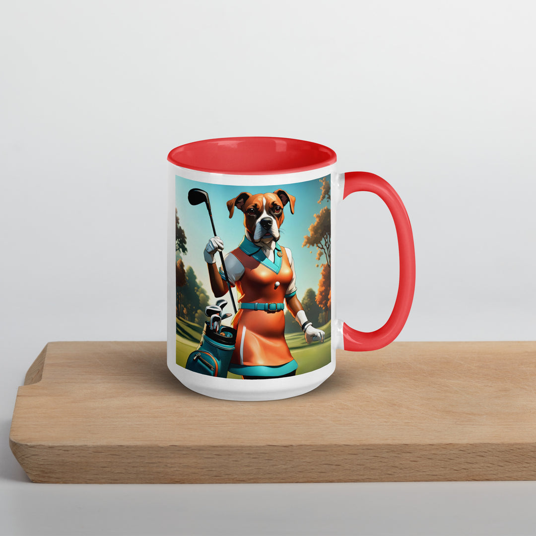 Boxer Golfer- Mug with Color Inside v4